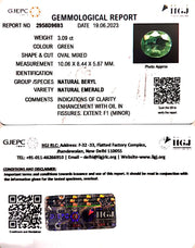 3.09/CT Natural Panna Stone with Govt. Lab Certificate (23310)